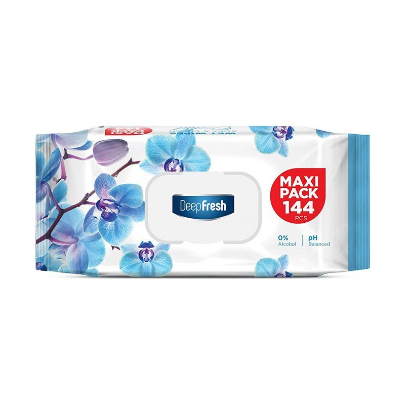 Deep Fresh Orkide Kokulu Islak Mendil Maxi Paket Kapaklı 144 Yaprak