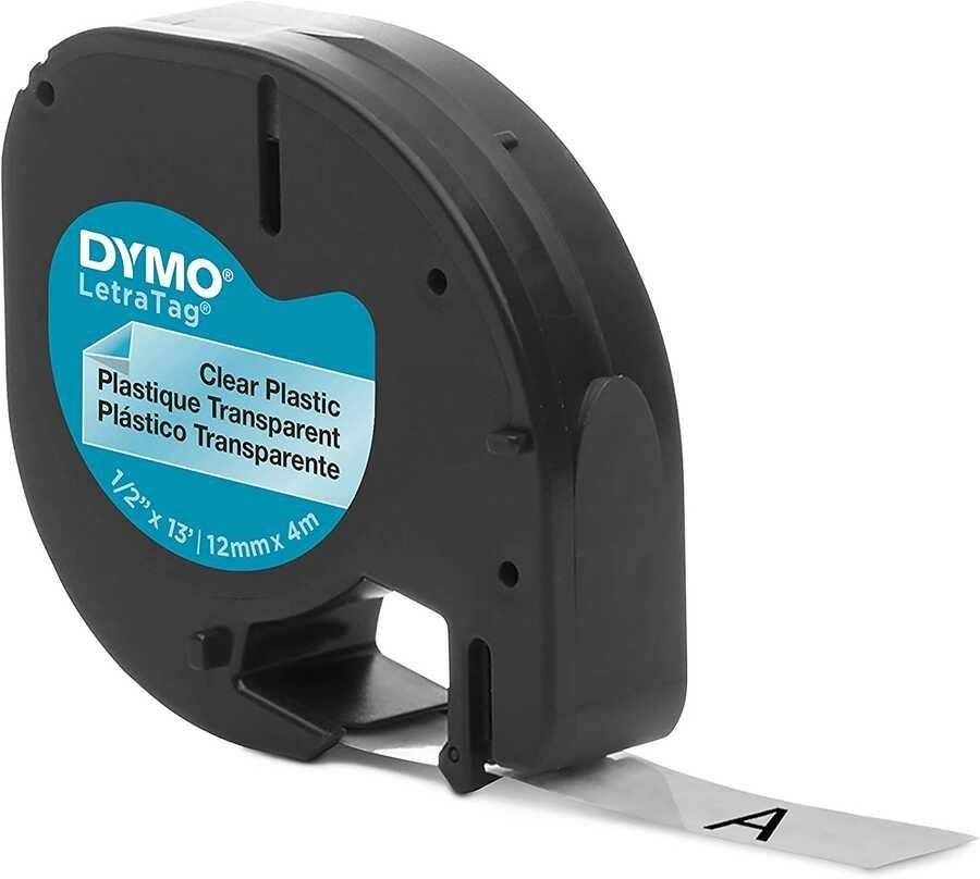 Dymo 16592 Letratag Plastik Etiket 12 mm x 4 m - Şeffaf