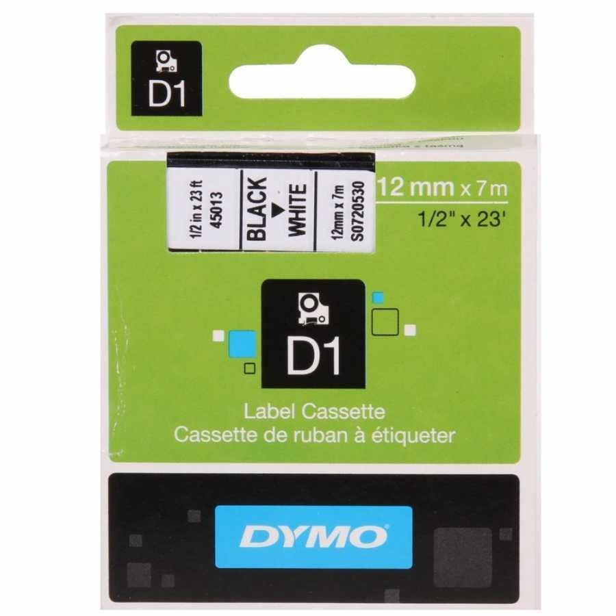 Dymo D1 45021 Yedek Şerit 12 mm x 7 m - Beyaz / Siyah