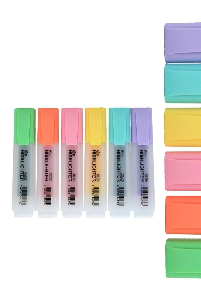Fosforlu Kalem 6'lı / 8'li Set (Pastel ve Çoklu Renk)