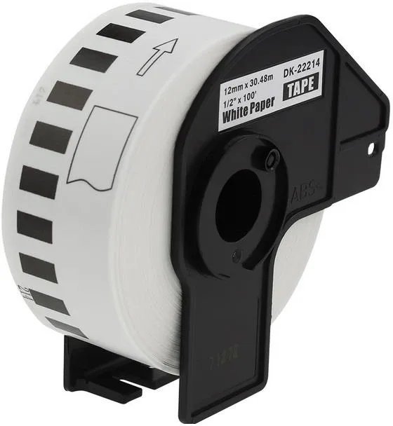 Printpen P-Touch DK22214 DK Serisi Sürekli Etiket 12 mm x 30.48 m - Beyaz