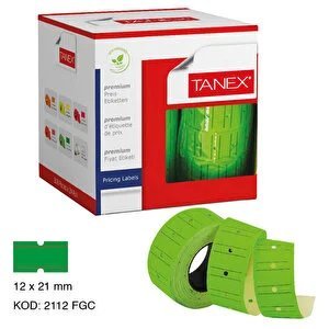 Tanex Motex Fiyat Etiketi 21 x 12 mm 800 Adet x 24 Rulo - Florasan Yeşil