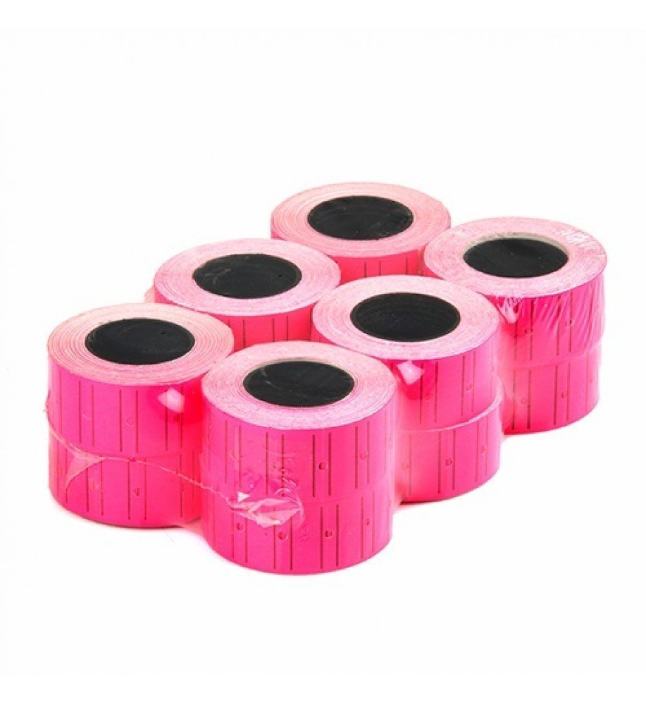 Tanex Motex Fiyat Etiketi 21 x 12 mm 800 Adet x 24 Rulo - Fosforlu Pembe
