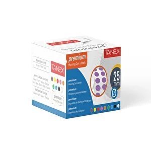 Tanex Nokta Etiket 25 mm 2.500 Adet - Mor
